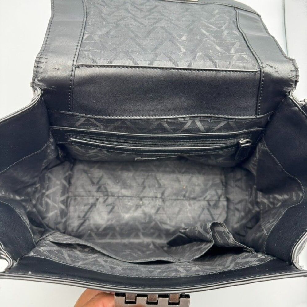 Zac Posen Top Handle Shoulder Strap Eartha Concrete Purse Bag Back Slit Pocket - Picture 8 of 13